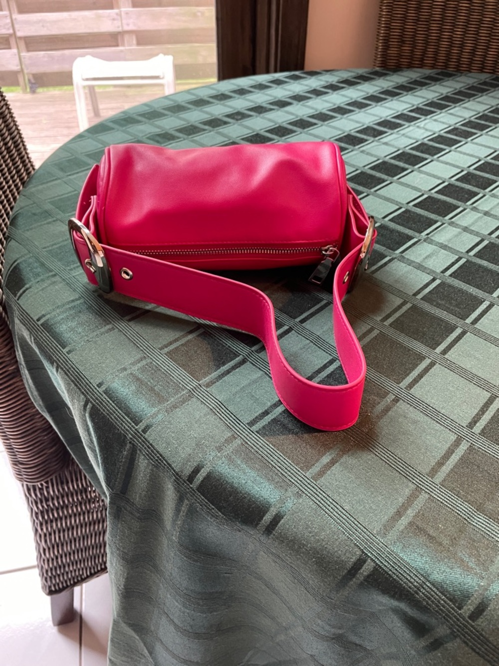 Source Unknown Hot Pink Mini Shoulder Bag with Gold Hardware